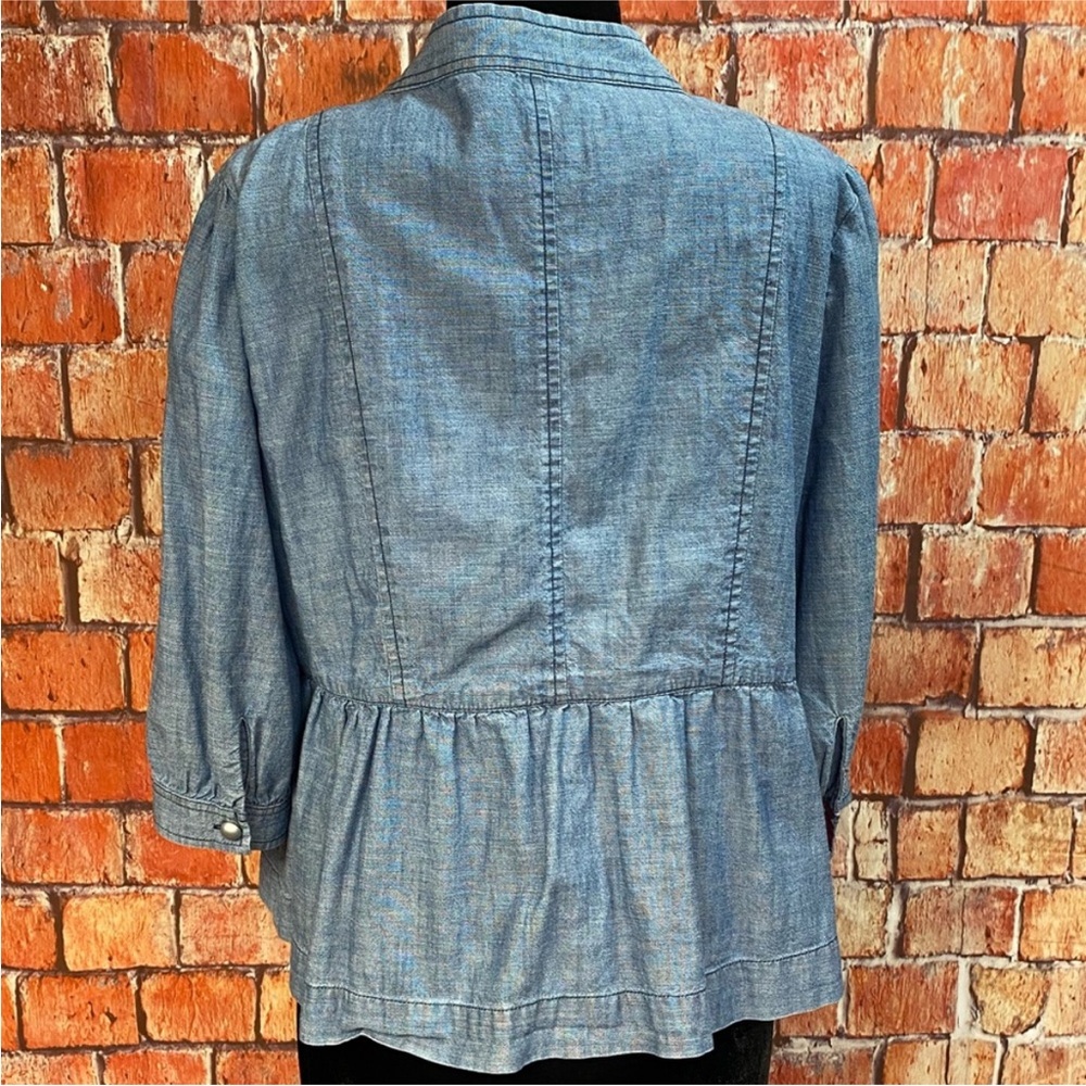 Style‎ & Co Chambray Ruffle Hem Jacket - Picture 7 of 10